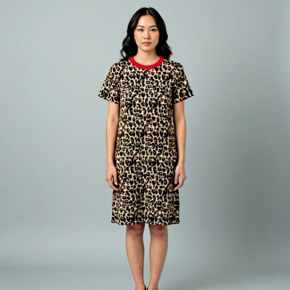 NWT Demylee X J.Crew Leopard Print Short Sleeve Dress - Picture 5 of 5